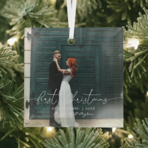 Herr & Frau Erster gemeinsamer Weihnachten Weihn Ornament Aus Glas