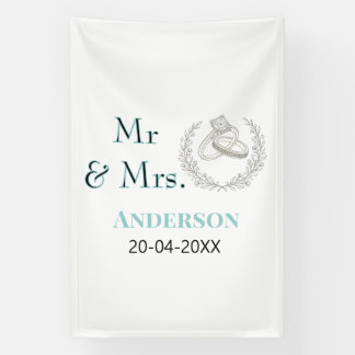 Herr & Frau Familienname Datum Jahr Hochzeitsgesch Banner
