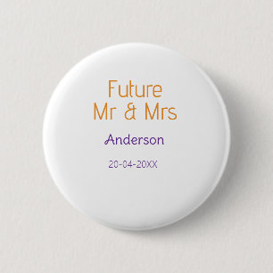 Herr & Frau Familienname Datum Jahr Hochzeitsgesch Button