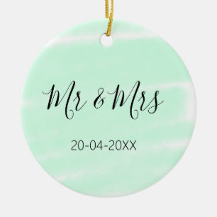 Herr & Frau Familienname Datum Jahr Hochzeitsgesch Keramik Ornament