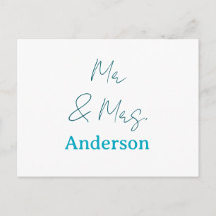 Herr & Frau Familienname Datum Jahr Hochzeitsgesch Postkarte