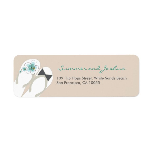 Herr & Frau Flip Flops Beach Hochzeitsplatten (Vorne)