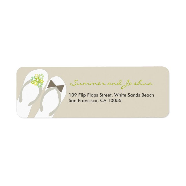 Herr & Frau Flip Flops Beach Hochzeitsplatten (Vorne)