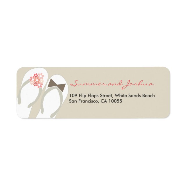 Herr & Frau Flip Flops Beach Hochzeitsplatten (Vorne)