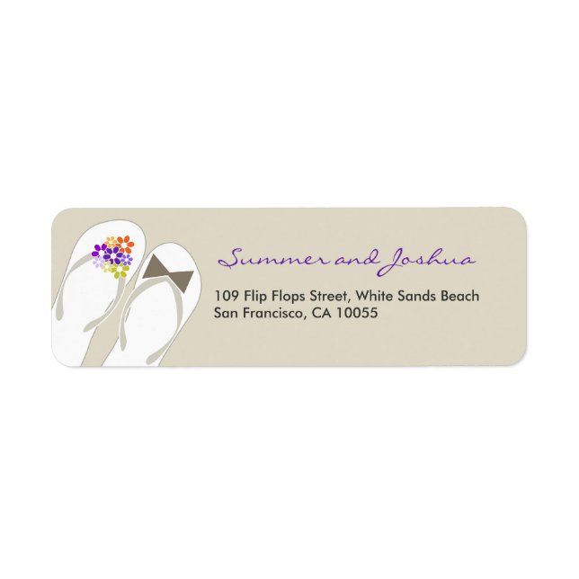 Herr & Frau Flip Flops Beach Hochzeitsplatten (Vorne)