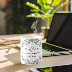 Herr Frau Frischvermählte Lavendel-Hochzeit Kaffeetasse