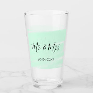 Herr & Frau fügen Familienname Datum Jahr Hochzeit Glas