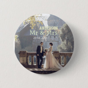 Herr & Frau fügen Familienname Foto Datum Hochzeit Button