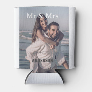 Herr & Frau fügen Familienname Foto Datum Hochzeit Dosenkühler