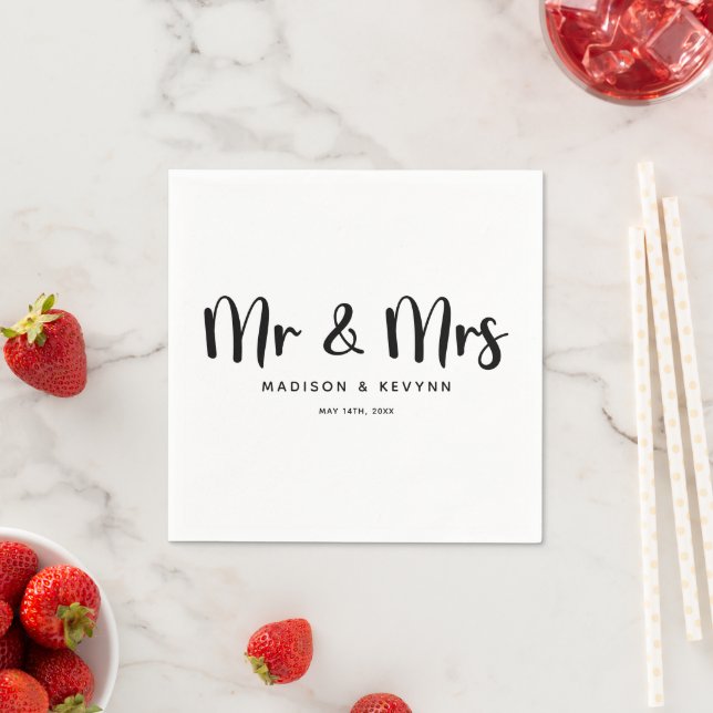 Herr & Frau | Hochzeit Serviette (Beispiel)