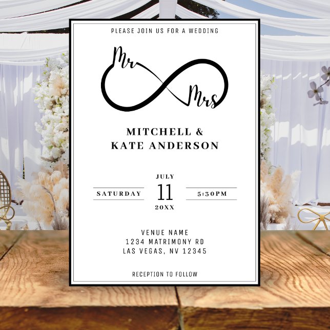 Herr & Frau Infinity Symbol Wedding Einladung (Mr & Mrs Infinity Symbol Wedding Invitation
)