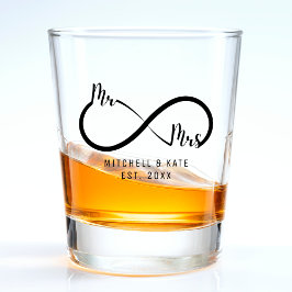 Herr & Frau Infinity Symbol Wedding Schnapsglas