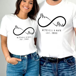 Herr & Frau Infinity Symbol Wedding T-Shirt