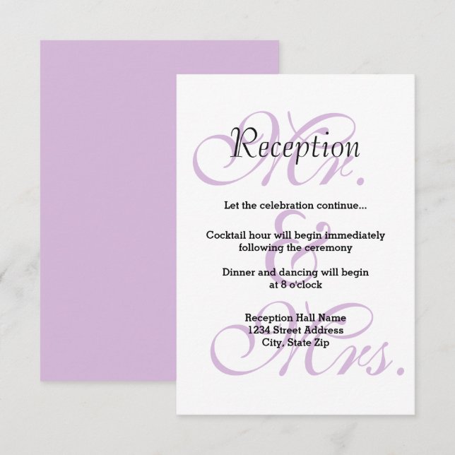Herr Frau Lila - Einladung des Empfangs (Vorne/Hinten)