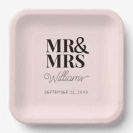 Herr & Frau Minimal Simple Modern Disposable Pappteller