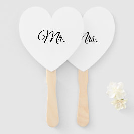 Herr & Frau minimalistischer Schwarz/Weiß Fächer