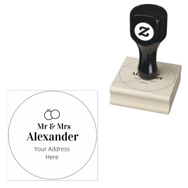 Herr & Frau Nachname und Anschrift Gummistempel (Stempel)