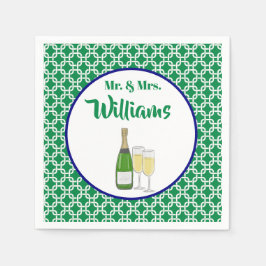 Herr & Frau Script Geometric Champagne Flutes Serviette