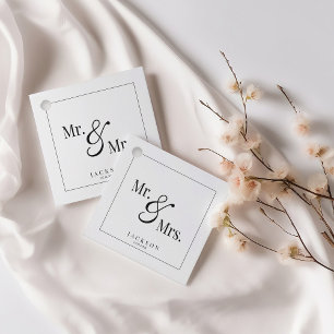 Herr & Frau Scripty Black & White Geschenkanhänger