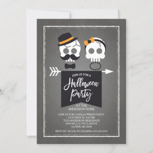 Herr & Frau Skulls Halloween-Party Einladung