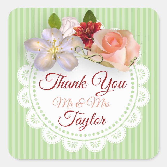 Herr & Frau Stickers Sage Green und Korallen Flora (Vorderseite)