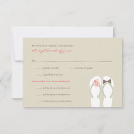 Herr & Frau Summer Flip Flops Beach Wedding RSVP C Karte