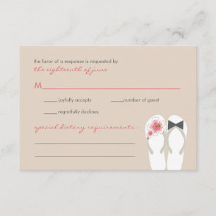 Herr & Frau Summer Flip Flops Beach Wedding RSVP C Karte