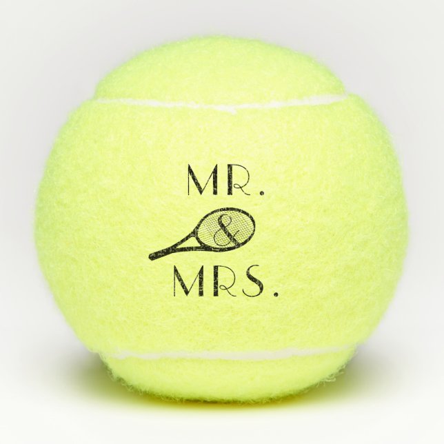 Herr & Frau Tennis Racket Tennisbälle (Vorderseite)