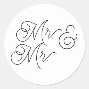 Herr & Frau Umschlag Aufkleber für Hochzeiten einl