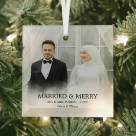 Herr & Frau | Verheiratet & Fröhliche erste Weihna Ornament Aus Glas