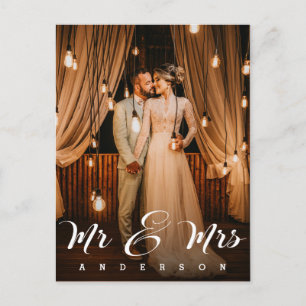 Herr & Frau   Wedding Foto Vielen Dank Postkarte