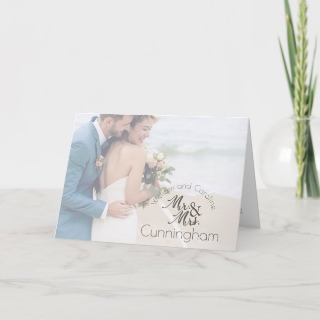 Herr & Frau Wedding Vielen Dank Dankeskarte (Vorderseite)