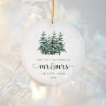 Herr & Frau Winter Forest Watercolor Weihnachten Keramik Ornament<br><div class="desc">Herr &Mrs. Winter Forest Watercolor Weihnachtsschmuck Keramik</div>
