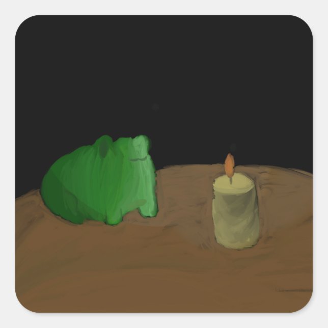 Herr Frog Quadratischer Aufkleber (Vorderseite)