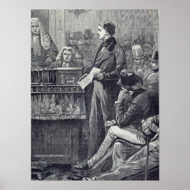 Herr Gladstone hielt seine Maidenrede Poster (Vorne)