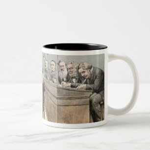 Herr Gladstone und seine Sekretäre Zweifarbige Tasse