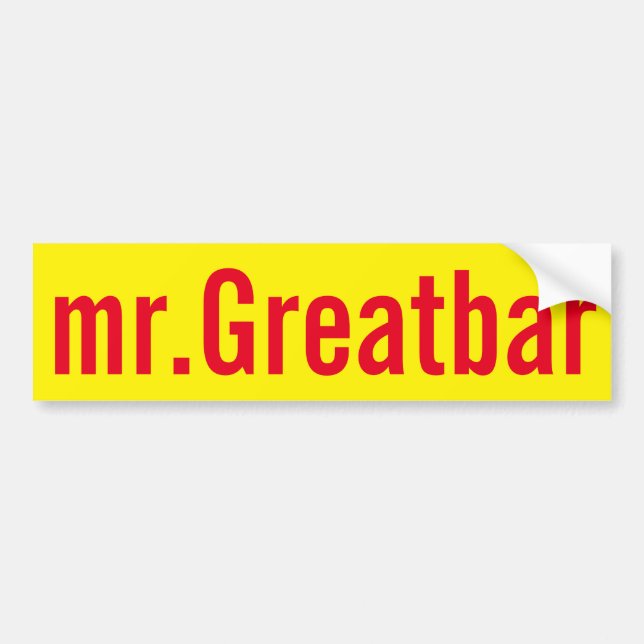Herr Greatbar Autoaufkleber (Vorne)
