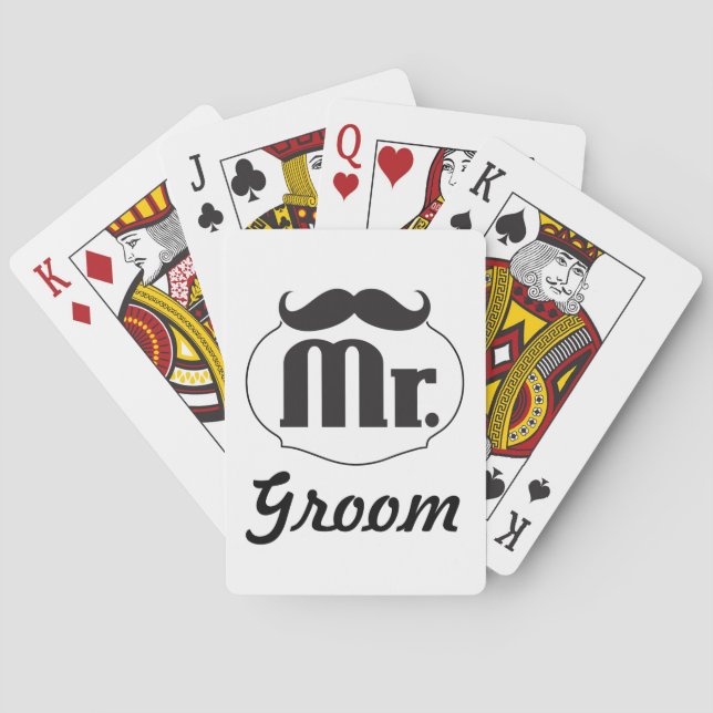 Herr Groom Mustache Spielkarten (Rückseite)