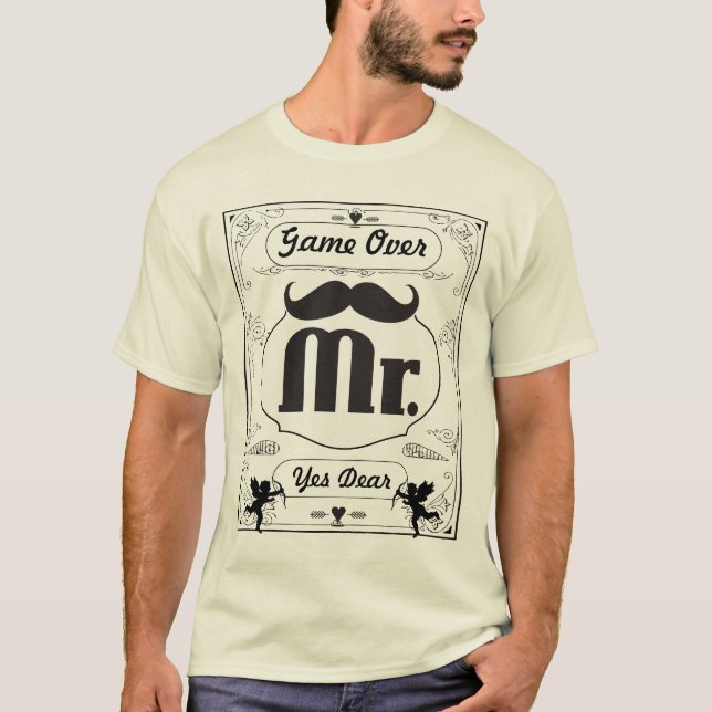 Herr Groom Mustache T-Shirt (Vorderseite)