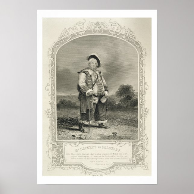 Herr Hackett als Falstaff, in Henry IV (Teil 1) Ac Poster (Vorne)