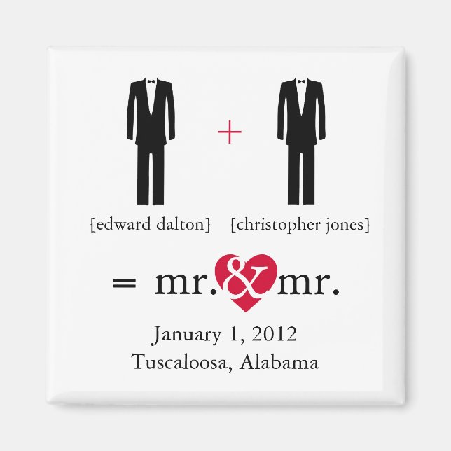Herr & Herr Do the Math Save the Date Magnet (Vorne)