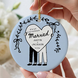 Herr & Herr Erstes Weihnachtsbaumanhänger Keramik Ornament