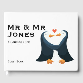 Herr & Herr Penguins Wedding Guest Book (Custom) Gästebuch