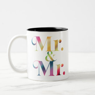 Herr & Herr Schwule Junggesellenparty Schwule Hoch Zweifarbige Tasse