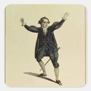 Herr Holman im Wesen Romeos, Kneipe. 1784 Quadratischer Aufkleber