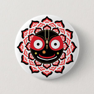 Herr Jagannath Gesicht Chakra Hindu-Gottheit Button