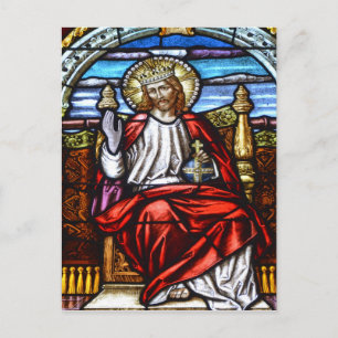 Herr Jesus auf Thronflecken Postkarte