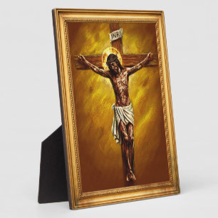 Herr Jesus Christus am Kreuz Kreidezeichnung GD Fotoplatte