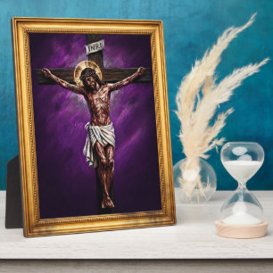 Herr Jesus Christus am Kreuz Kreidezeichnung PU Fotoplatte