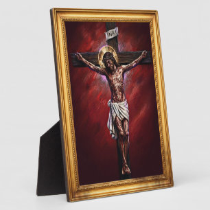 Herr Jesus Christus am Kreuz Kreidezeichnung RD Fotoplatte